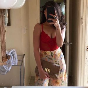 Zara wide leg floral pants